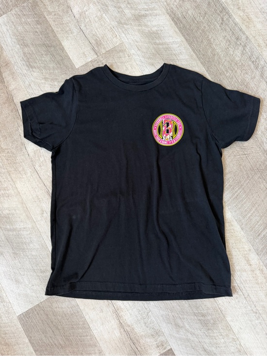 Baseball Lifestyle 101 Other - Black Short-Sleeve Tee with Pink & Yellow Badge